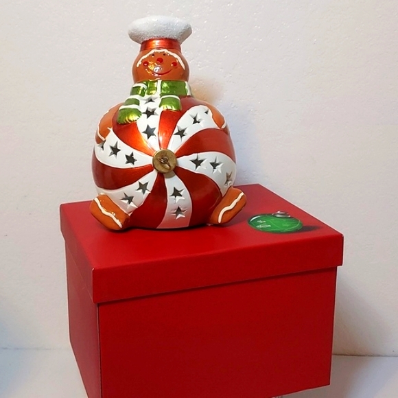 Christmas QVC Home Reflections Ceramic Gingerbread Luminary Flameless LED Orna… - Picture 9 of 10